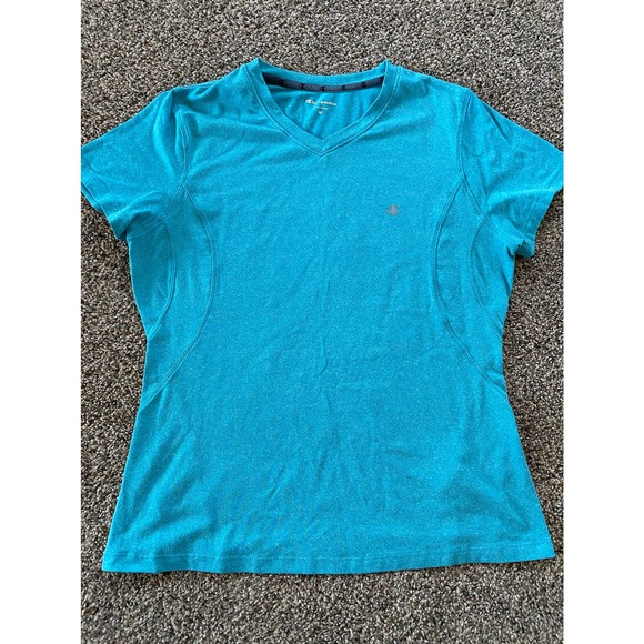 Champion Tops - Women's Champion Teal V-neck T-Shirt - Medium